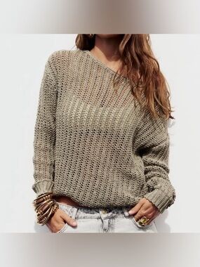 New ZARA Sequin Knit Sweater